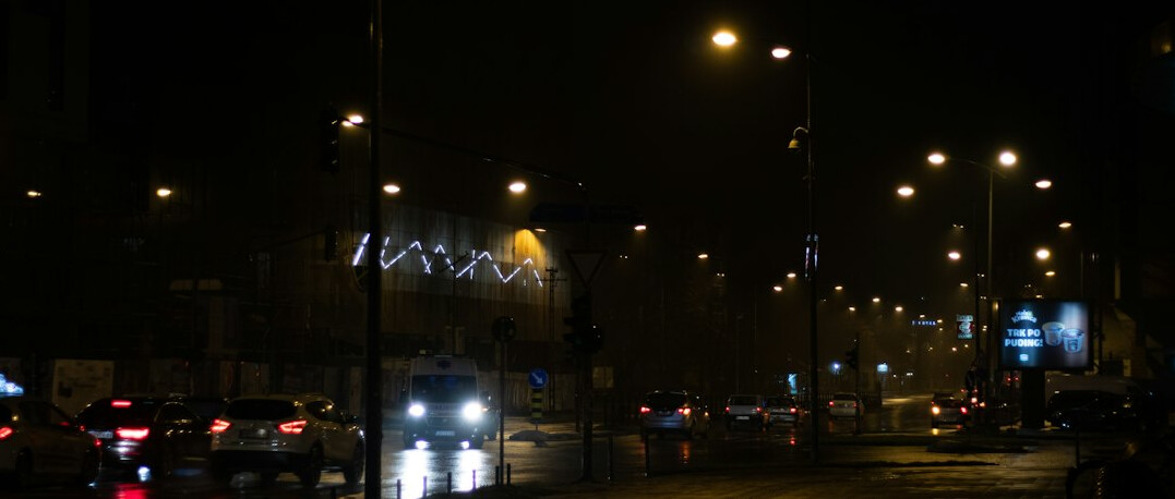 foggy street at night